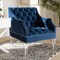 Baxton Studio Silvana Blue Velvet Upholstered Lounge Chair with Acrylic Legs 152-9267 - alternate 5
